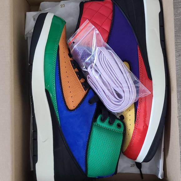 Nike Air Jordan 2 Retro Womens size 7.5 Multi-Color Red Yellow Blue Purple Green - Picture 5 of 17